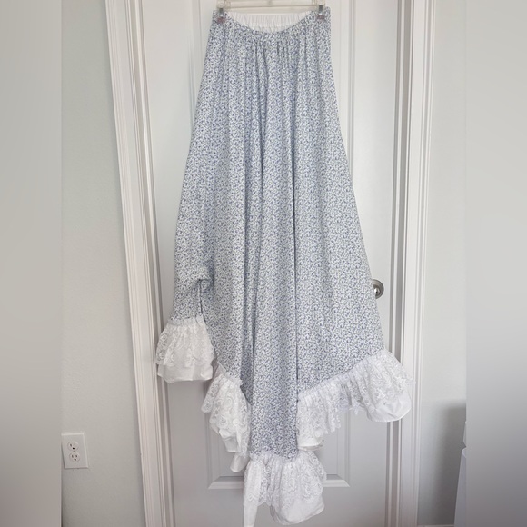 Recollections Renaissance TradWife Cosplay Floral Ruffled Skirt 100% Cotton - Picture 3 of 11